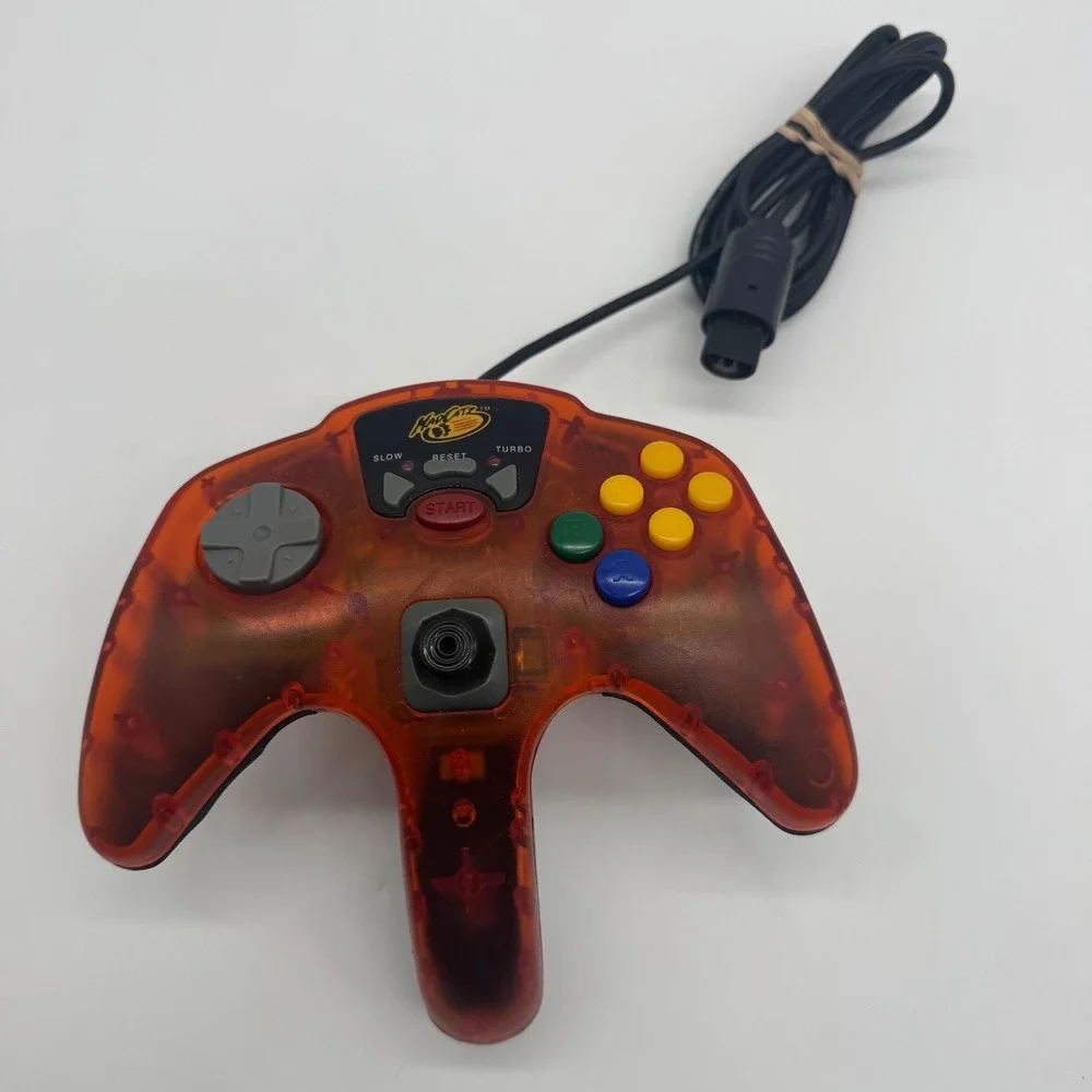 Mad Catz Nintendo 64 N64 Controller Translucent‎ Orange Turbo Slow Wired Gamepad